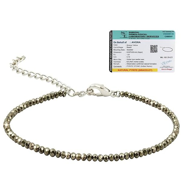 AVORA Raw Pyrite Anklet for Women