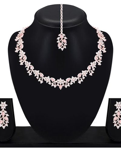 Atasi International American Diamond AD with Colorful Crystal Necklace Jewellery Set…