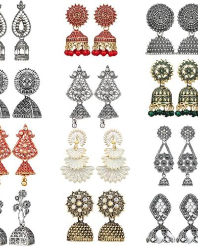 Fashion Frill Earrings For Women Floral Vintage Design Traditional Drop Jhumke For…