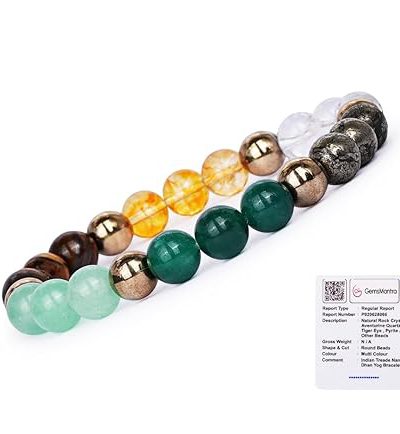 GEMSMANTRA Natural Gemstone 8 mm Bracelet for Men & Women