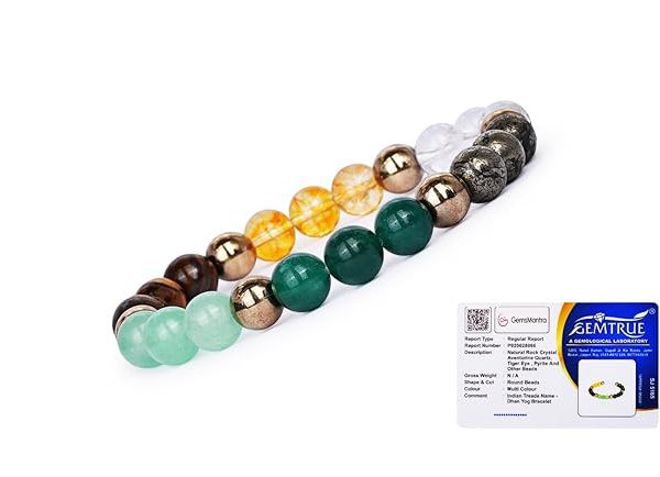 GEMSMANTRA Natural Gemstone 8 mm Bracelet for Men & Women
