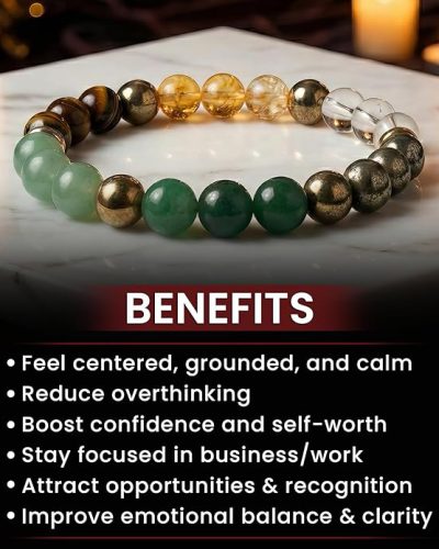 GEMSMANTRA Natural Gemstone 8 mm Bracelet for Men & Women