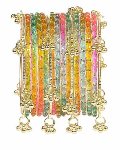 Kashmiri Ghangharoo Glass Bangle Set for Women