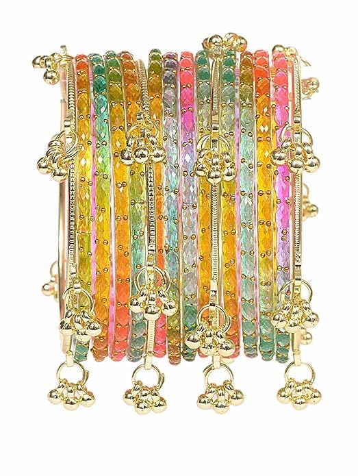 Kashmiri Ghangharoo Glass Bangle Set for Women