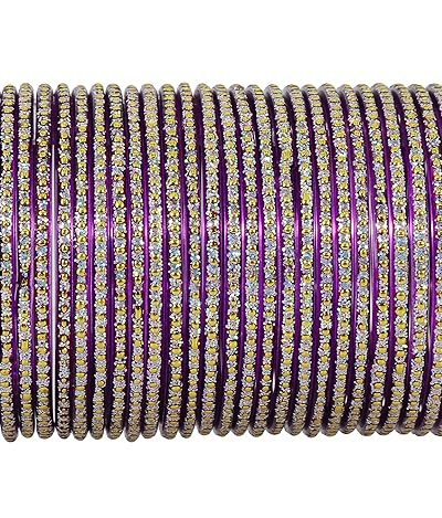 NMII Glass with Polka Dots & Glitter Stylish Fancy Bangles Set For Women & Girls