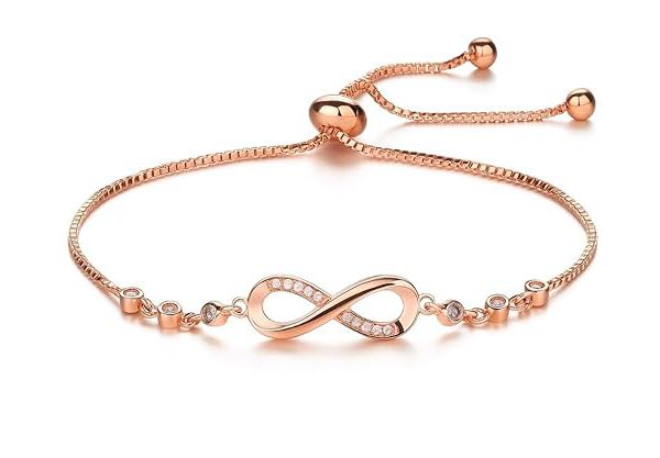 Nilu’s Collection Infinity Shape Cubic Zirconia Diamond Bracelet for Women