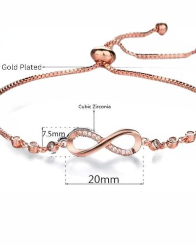Nilu’s Collection Infinity Shape Cubic Zirconia Diamond Bracelet for Women