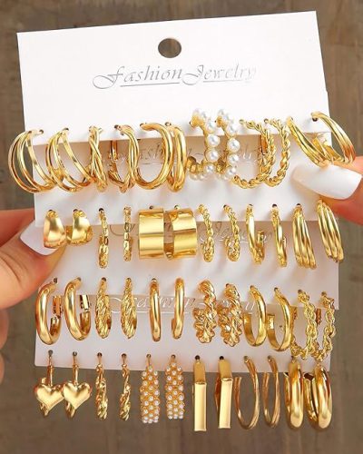 Shining Diva Fashion 24 pairs Combo Celebrity Inspired Trendy Latest Stylish Gold…