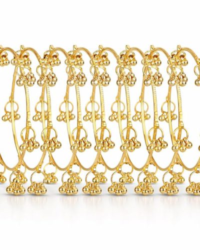 Shining Diva Fashion 8 Pcs Traditional Stylish Ghungroo Kashmiri Bangles Set for Women