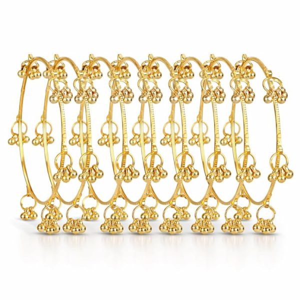 Shining Diva Fashion 8 Pcs Traditional Stylish Ghungroo Kashmiri Bangles Set for Women