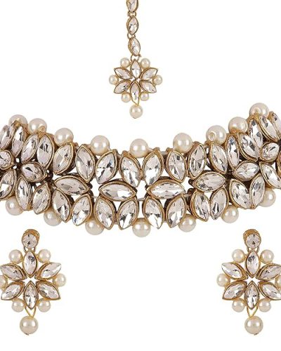 Shining Diva Fashion Latest Choker Design Antique Kundan Traditional Necklace Jewellery