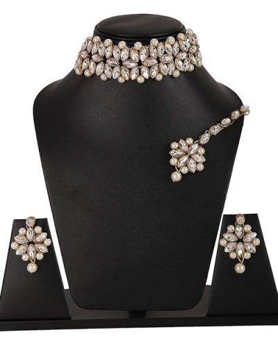 Shining Diva Fashion Latest Choker Design Antique Kundan Traditional Necklace Jewellery