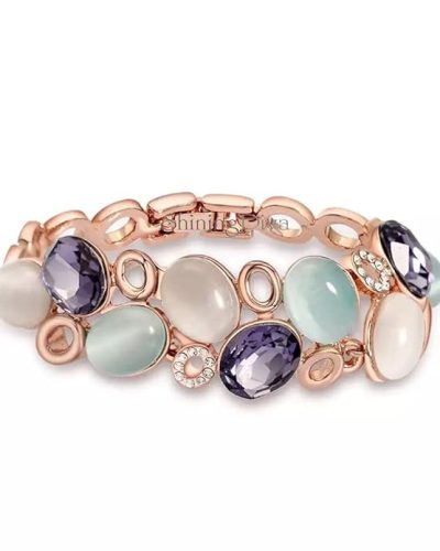 Shining Diva Fashion Latest Stylish Rose Gold Austrian Crystal Bracelet For Women And…