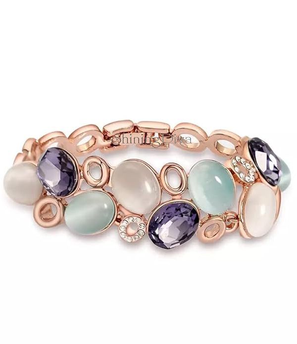 Shining Diva Fashion Latest Stylish Rose Gold Austrian Crystal Bracelet For Women And…
