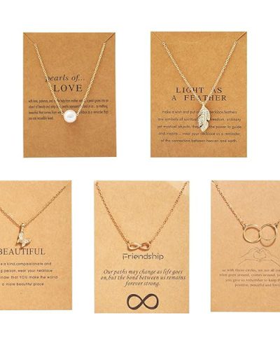 Shining Diva Fashion 5 Pcs Combo Latest Stylish Infinity Butterfly Pearl Necklace…