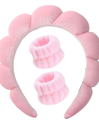 TEMPERIA Makeup Headband Wristband Set for Women & Girls