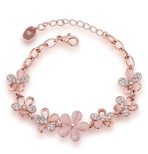 YouBella Jewellery Bracelets for Women Stylish Rose Gold Plated Crystal Bracelet…