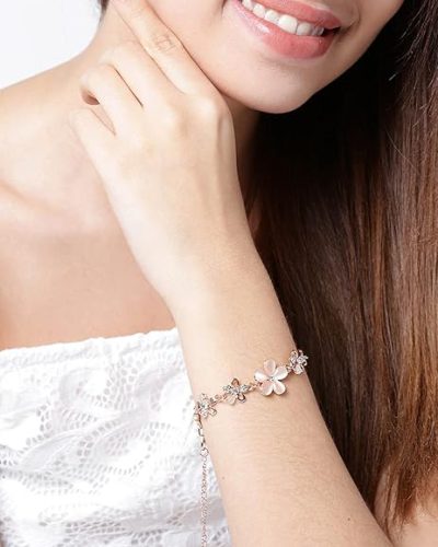 YouBella Jewellery Bracelets for Women Stylish Rose Gold Plated Crystal Bracelet…